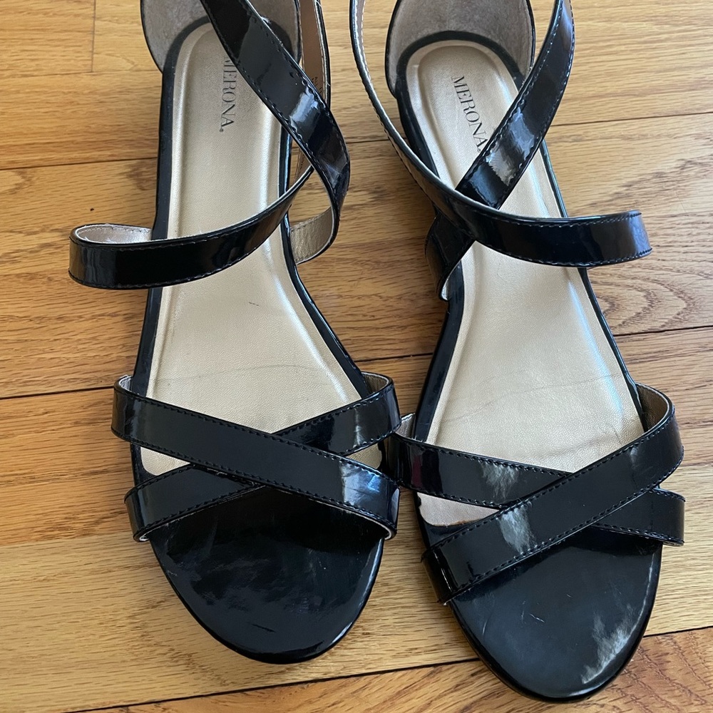 Black sandals in excellent condition.